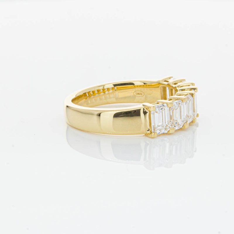 18ct Yellow Gold Emerald Cut Diamond Asra Ring-Ring-Walker & Hall