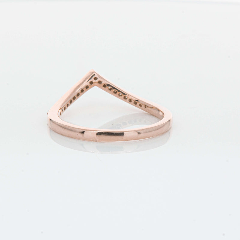 14ct Rose Gold Diamond Chevron Band-Ring-Walker & Hall