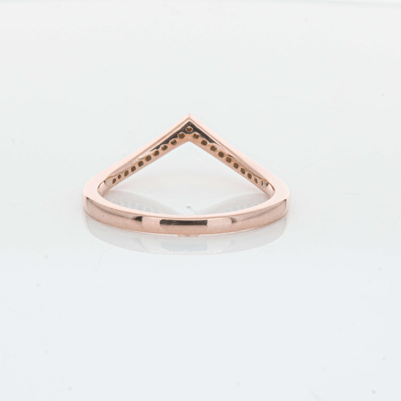 14ct Rose Gold Diamond Chevron Band-Ring-Walker & Hall