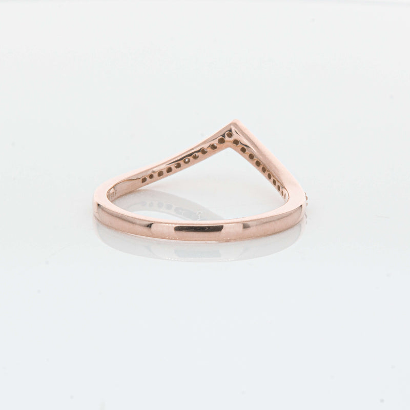 14ct Rose Gold Diamond Chevron Band-Ring-Walker & Hall