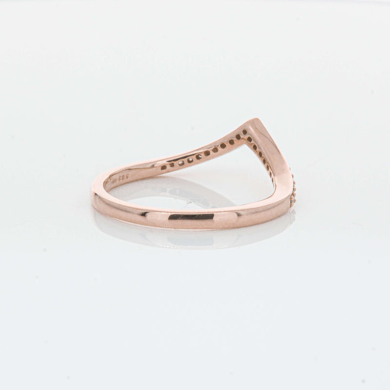 14ct Rose Gold Diamond Chevron Band-Ring-Walker & Hall