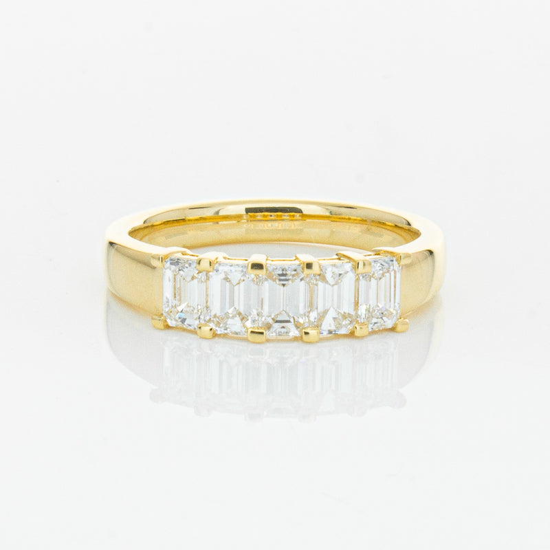 18ct Yellow Gold 1.02ct Emerald Cut Diamond Asra Ring-Ring-Walker & Hall