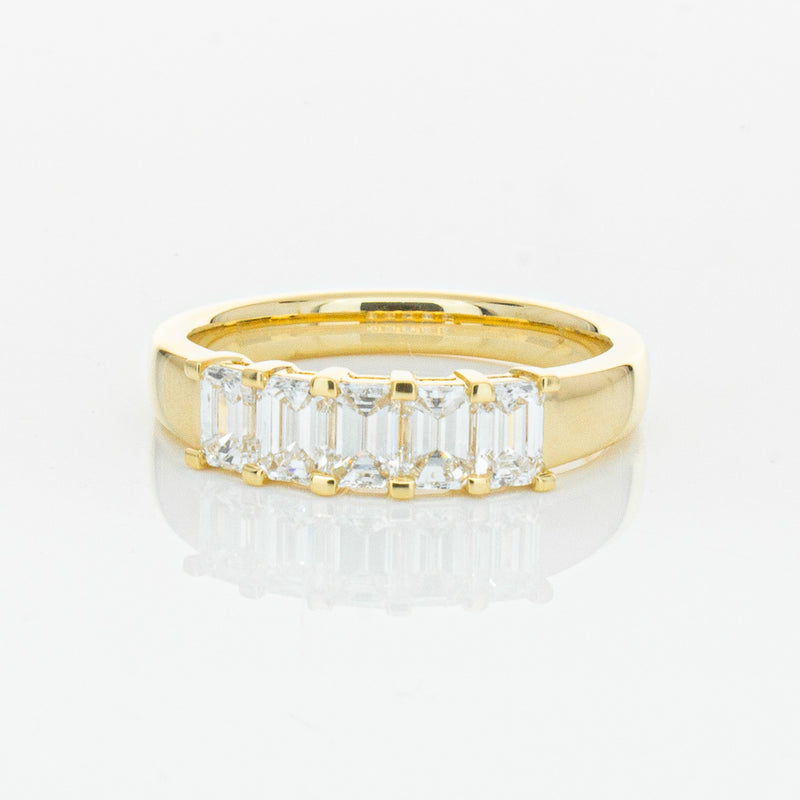 18ct Yellow Gold 1.02ct Emerald Cut Diamond Asra Ring-Ring-Walker & Hall