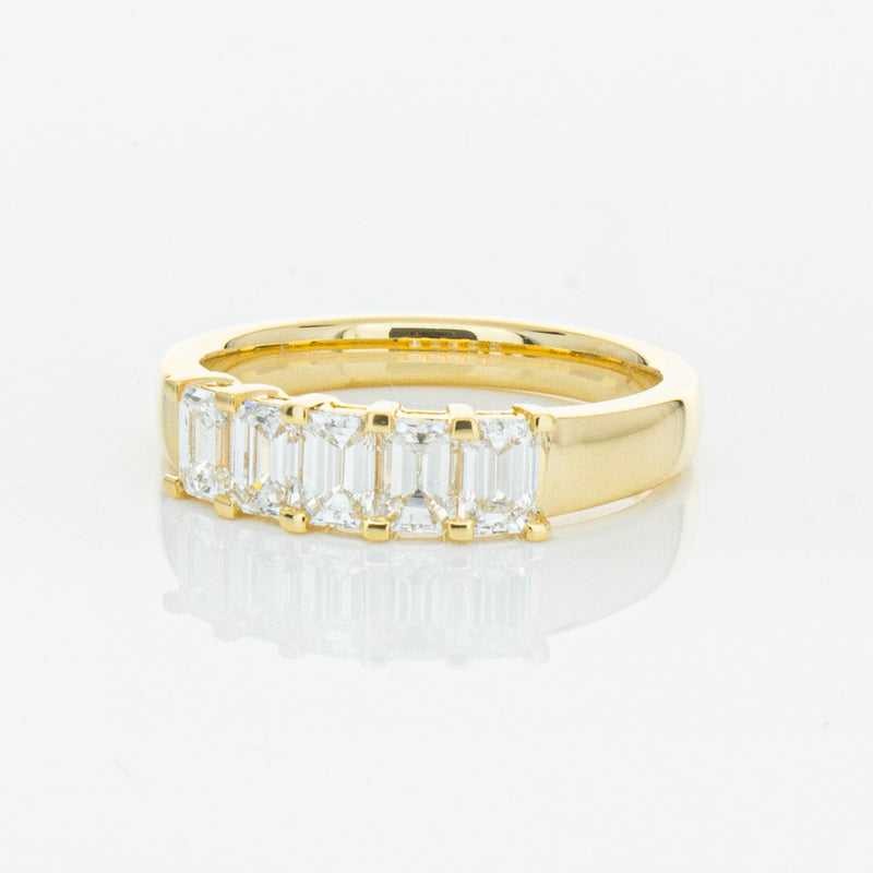 18ct Yellow Gold 1.02ct Emerald Cut Diamond Asra Ring-Ring-Walker & Hall