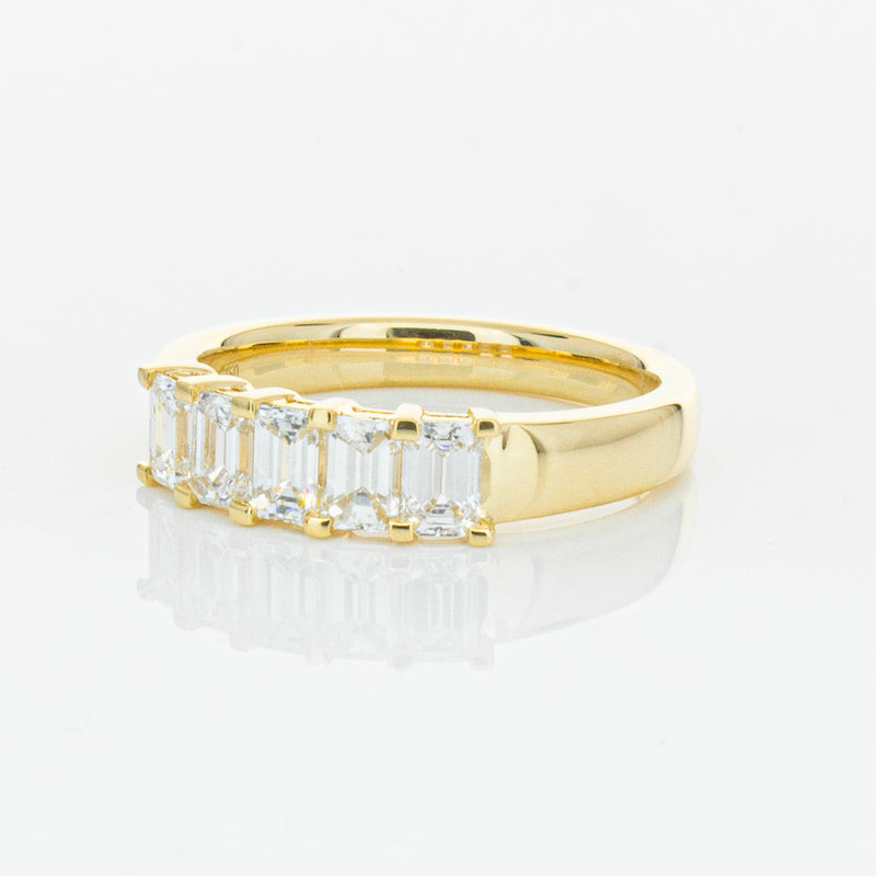 18ct Yellow Gold 1.02ct Emerald Cut Diamond Asra Ring-Ring-Walker & Hall