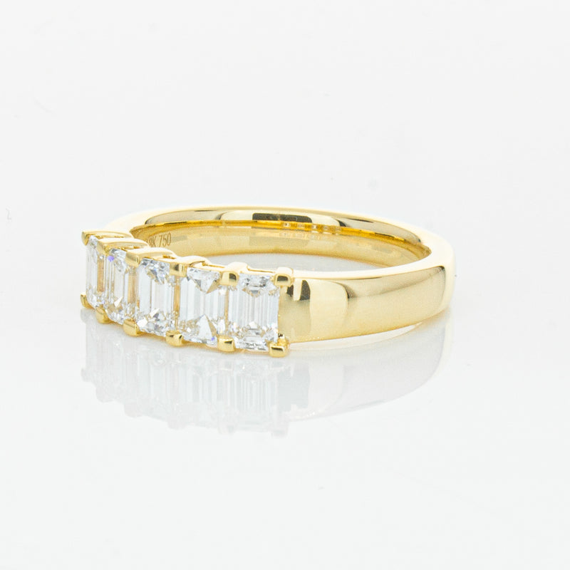 18ct Yellow Gold 1.02ct Emerald Cut Diamond Asra Ring-Ring-Walker & Hall