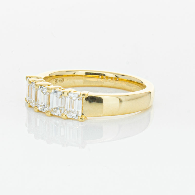 18ct Yellow Gold 1.02ct Emerald Cut Diamond Asra Ring-Ring-Walker & Hall