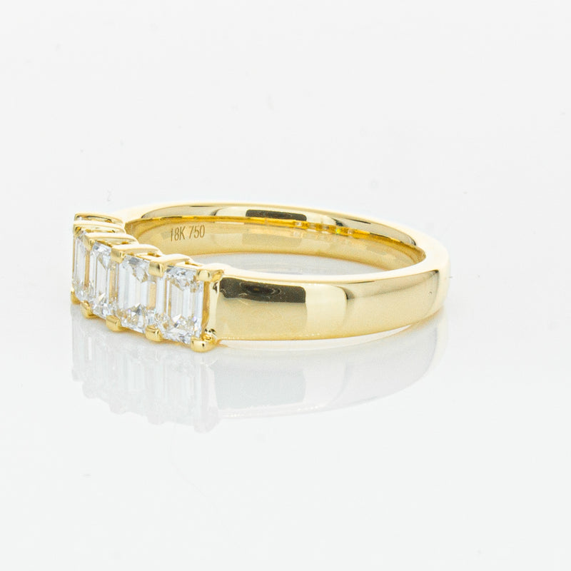 18ct Yellow Gold 1.02ct Emerald Cut Diamond Asra Ring-Ring-Walker & Hall