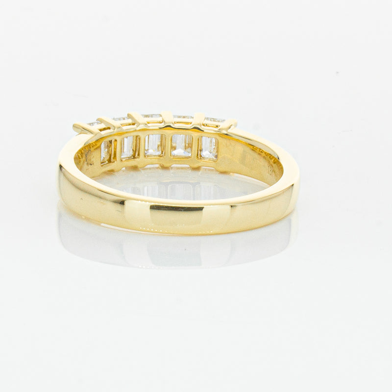 18ct Yellow Gold 1.02ct Emerald Cut Diamond Asra Ring-Ring-Walker & Hall