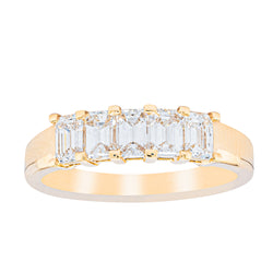 18ct Yellow Gold 1.02ct Emerald Cut Diamond Asra Ring - Ring - Walker & Hall