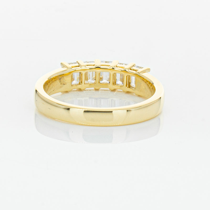 18ct Yellow Gold 1.02ct Emerald Cut Diamond Asra Ring-Ring-Walker & Hall