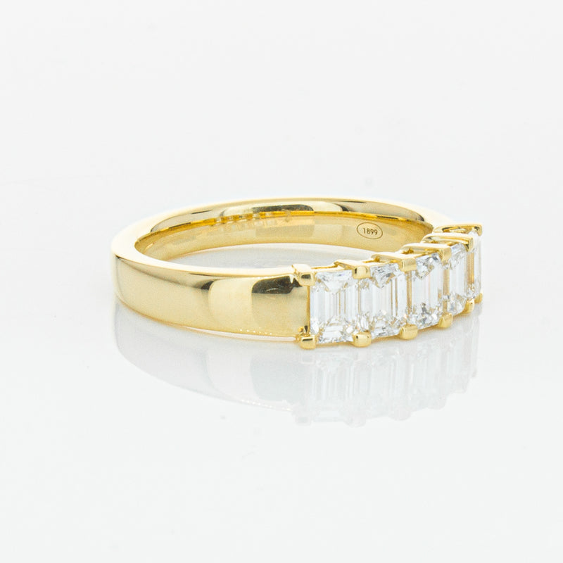 18ct Yellow Gold 1.02ct Emerald Cut Diamond Asra Ring-Ring-Walker & Hall