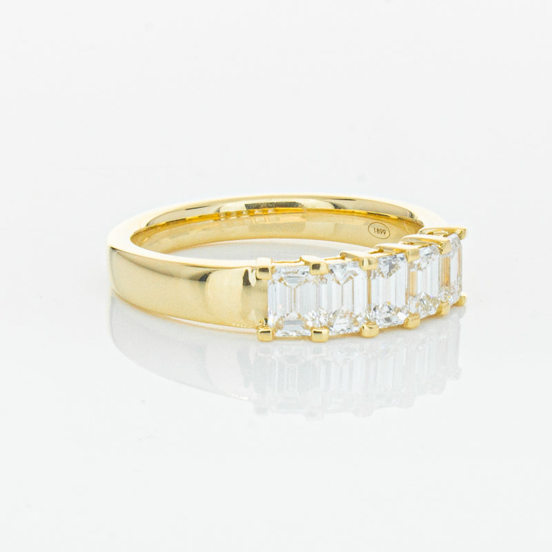 18ct Yellow Gold 1.02ct Emerald Cut Diamond Asra Ring-Ring-Walker & Hall