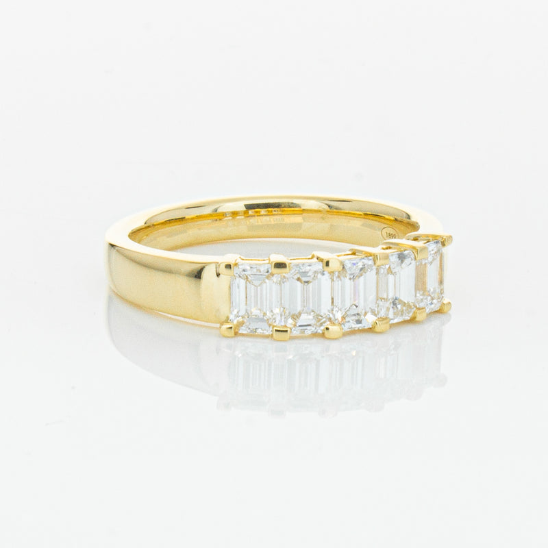 18ct Yellow Gold 1.02ct Emerald Cut Diamond Asra Ring-Ring-Walker & Hall