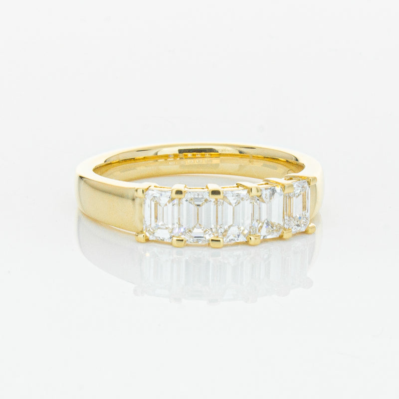 18ct Yellow Gold 1.02ct Emerald Cut Diamond Asra Ring-Ring-Walker & Hall