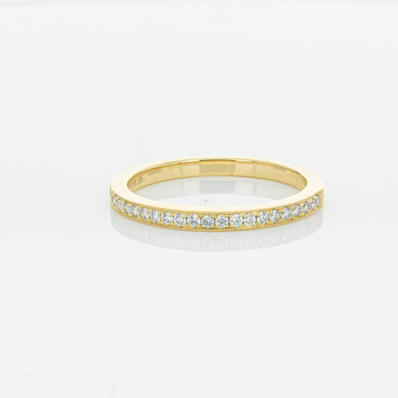 14ct Yellow Gold Diamond Phoebe band-Ring-Walker & Hall