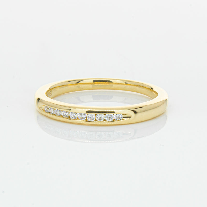 18ct Yellow Gold .09ct Diamond Band-Ring-Walker & Hall
