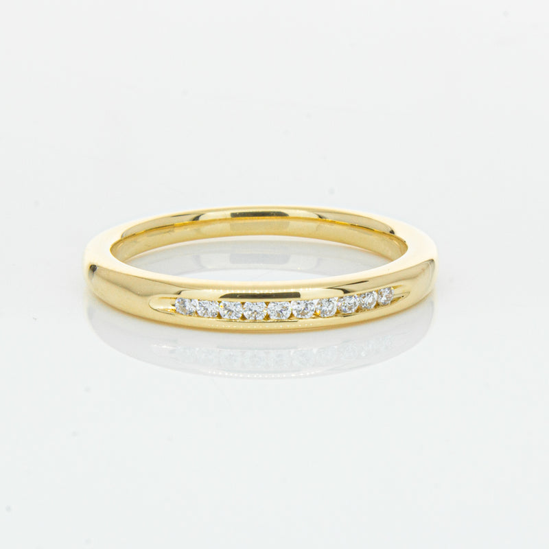 18ct Yellow Gold .09ct Diamond Band-Ring-Walker & Hall