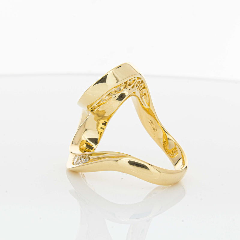 18ct Yellow Gold Diamond Flamenco Ring-Ring-Walker & Hall