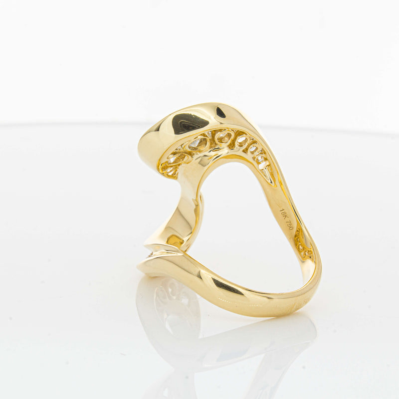 18ct Yellow Gold Diamond Flamenco Ring-Ring-Walker & Hall