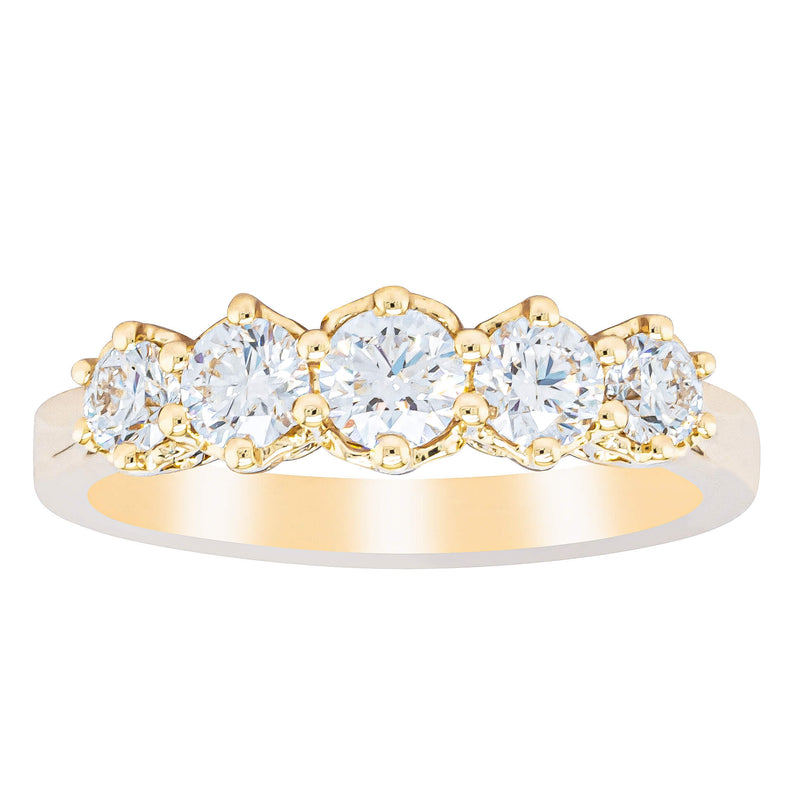 18ct Yellow Gold .80ct Diamond Monarch Ring-Ring-Walker & Hall