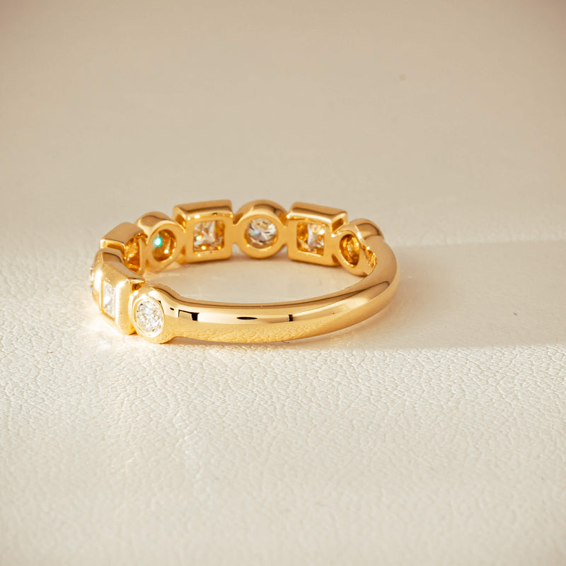 18ct Yellow Gold .59ct Mixed Cut Diamond Fusion Band - Ring - Walker & Hall