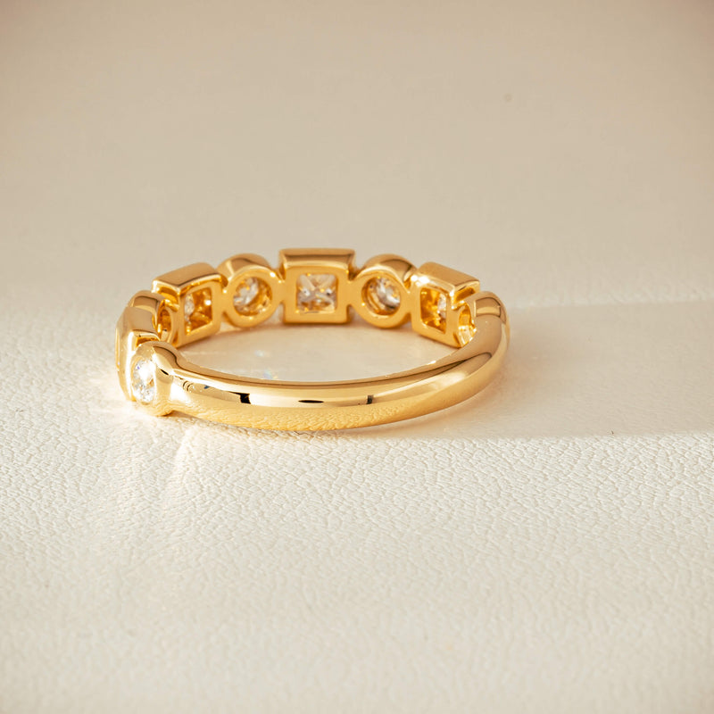 18ct Yellow Gold .59ct Mixed Cut Diamond Fusion Band - Ring - Walker & Hall