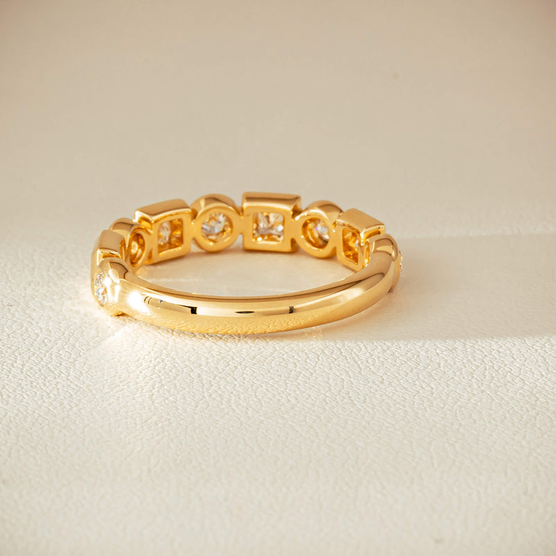 18ct Yellow Gold .59ct Mixed Cut Diamond Fusion Band - Ring - Walker & Hall