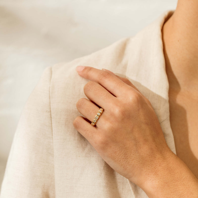 18ct Yellow Gold .59ct Mixed Cut Diamond Fusion Band - Ring - Walker & Hall