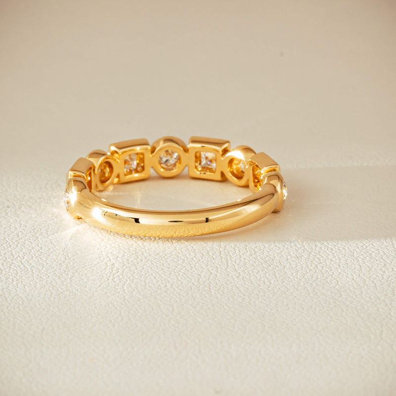 18ct Yellow Gold .59ct Mixed Cut Diamond Fusion Band - Ring - Walker & Hall