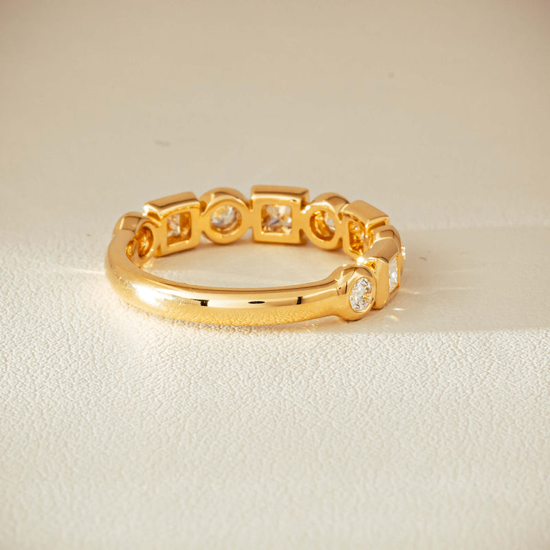 18ct Yellow Gold .59ct Mixed Cut Diamond Fusion Band - Ring - Walker & Hall