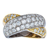Deja Vu 18ct Bi-Tone Gold 2.18ct Diamond Pave Crossover Ring - Ring - Walker & Hall