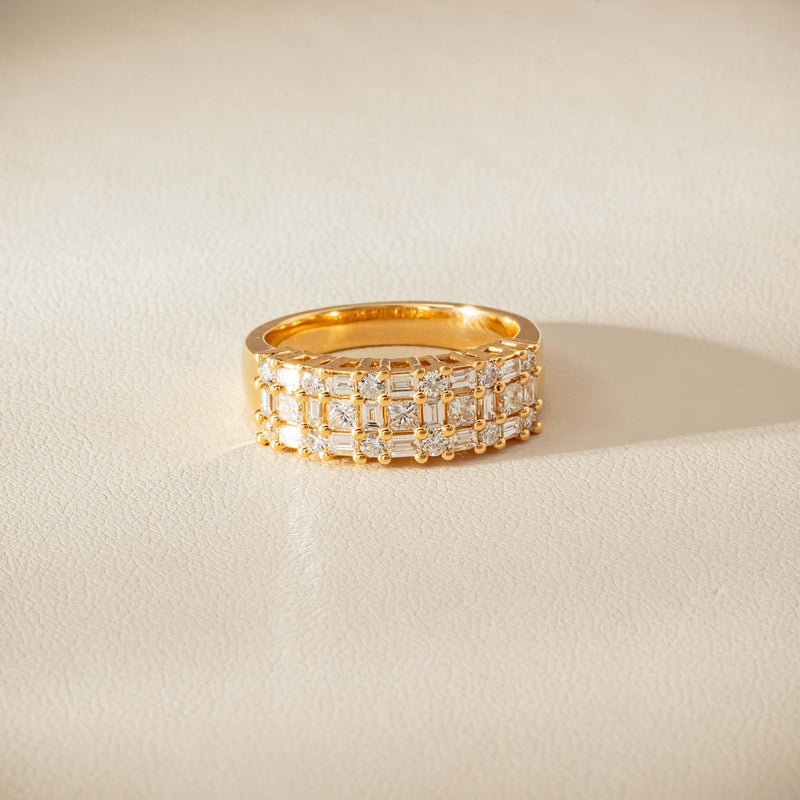 18ct Yellow Gold 1.05ct Diamond Pave-Set Ring - Ring - Walker & Hall