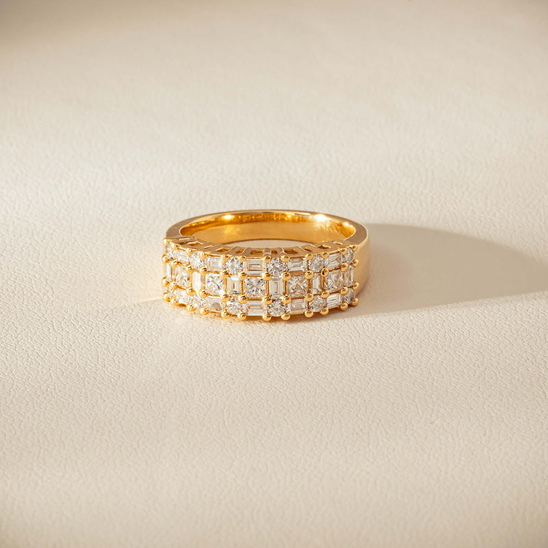 18ct Yellow Gold 1.05ct Diamond Pave-Set Ring - Ring - Walker & Hall