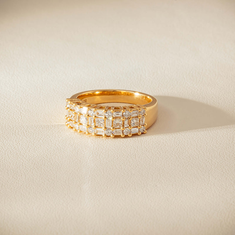 18ct Yellow Gold 1.05ct Diamond Pave-Set Ring - Ring - Walker & Hall