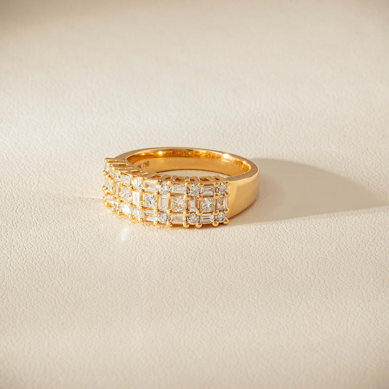 18ct Yellow Gold 1.05ct Diamond Pave-Set Ring - Ring - Walker & Hall