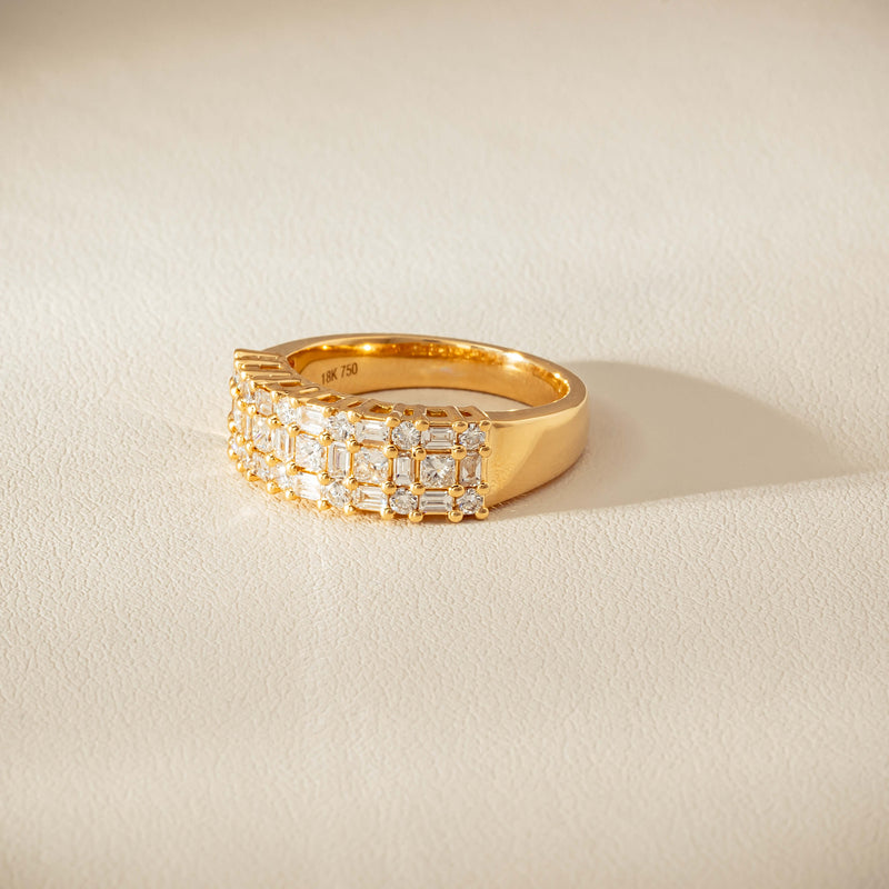 18ct Yellow Gold 1.05ct Diamond Pave-Set Ring - Ring - Walker & Hall