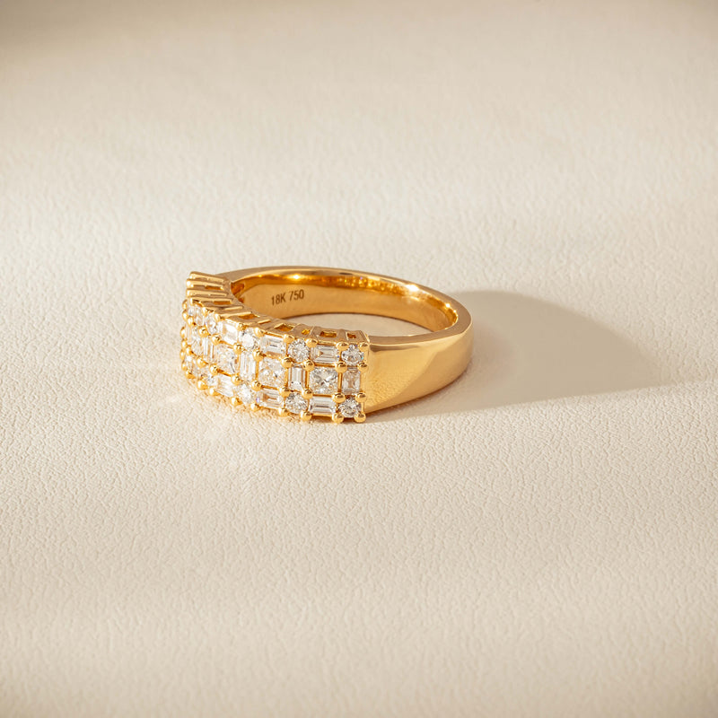 18ct Yellow Gold 1.05ct Diamond Pave-Set Ring - Ring - Walker & Hall