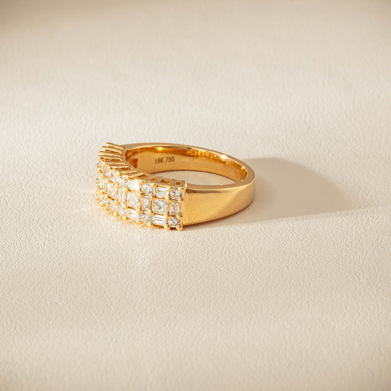 18ct Yellow Gold 1.05ct Diamond Pave-Set Ring - Ring - Walker & Hall