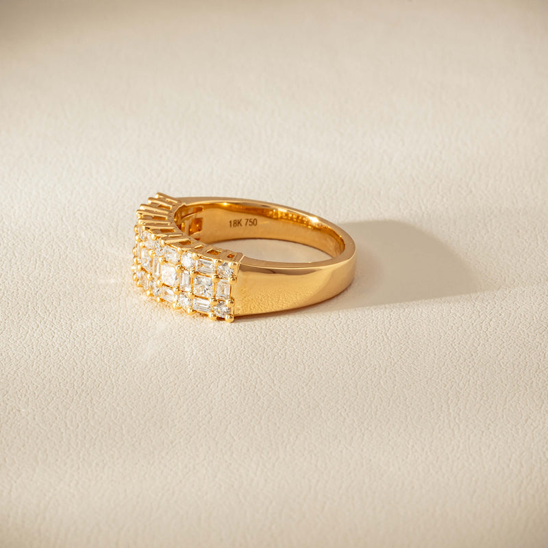 18ct Yellow Gold 1.05ct Diamond Pave-Set Ring - Ring - Walker & Hall