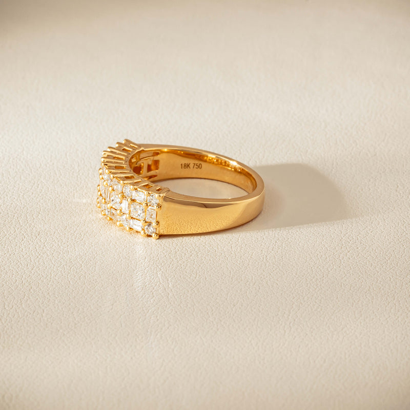 18ct Yellow Gold 1.05ct Diamond Pave-Set Ring - Ring - Walker & Hall