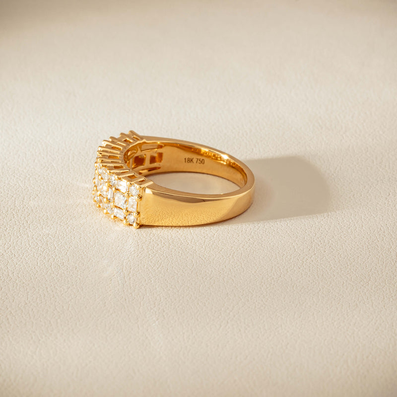 18ct Yellow Gold 1.05ct Diamond Pave-Set Ring - Ring - Walker & Hall