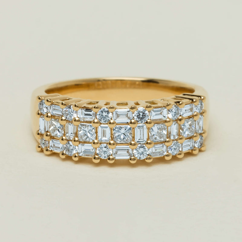 18ct Yellow Gold 1.05ct Diamond Pave-Set Ring - Ring - Walker & Hall