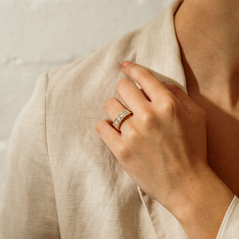 18ct Yellow Gold 1.05ct Diamond Pave-Set Ring - Ring - Walker & Hall