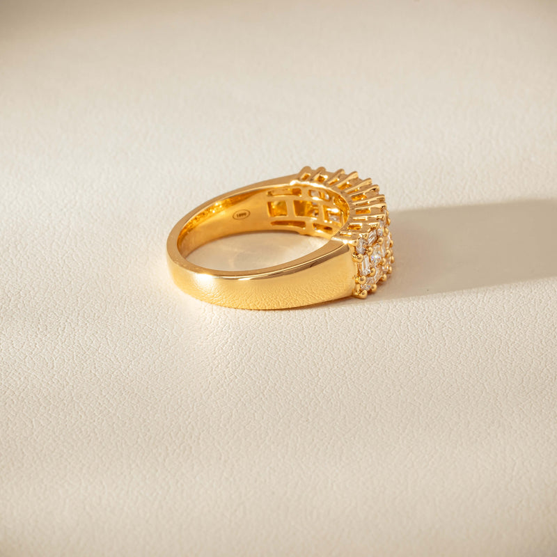 18ct Yellow Gold 1.05ct Diamond Pave-Set Ring - Ring - Walker & Hall