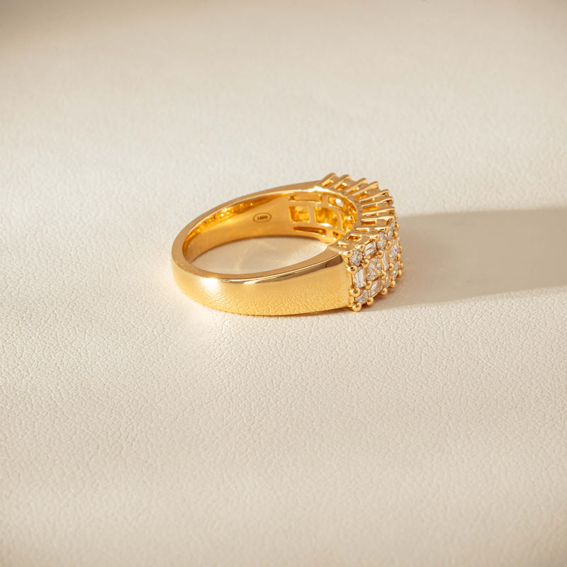 18ct Yellow Gold 1.05ct Diamond Pave-Set Ring - Ring - Walker & Hall