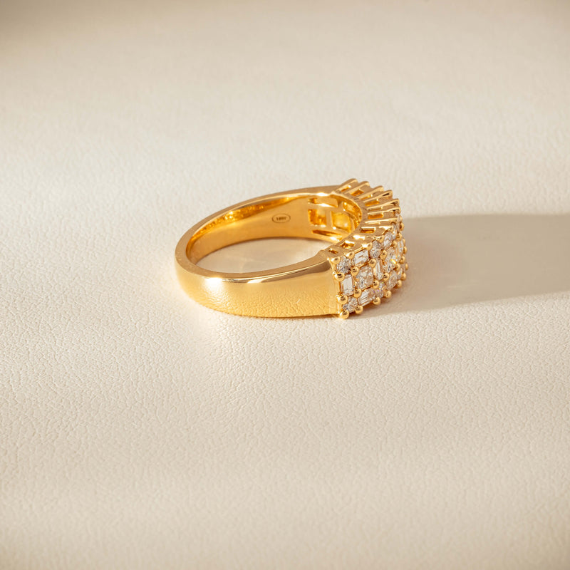 18ct Yellow Gold 1.05ct Diamond Pave-Set Ring - Ring - Walker & Hall