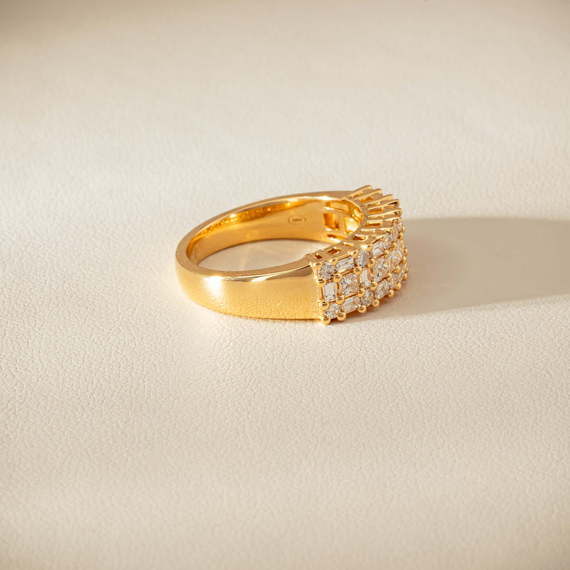 18ct Yellow Gold 1.05ct Diamond Pave-Set Ring - Ring - Walker & Hall