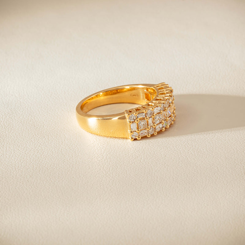 18ct Yellow Gold 1.05ct Diamond Pave-Set Ring - Ring - Walker & Hall
