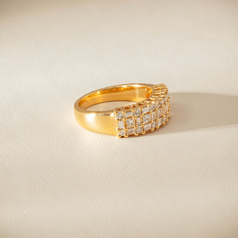 18ct Yellow Gold 1.05ct Diamond Pave-Set Ring - Ring - Walker & Hall